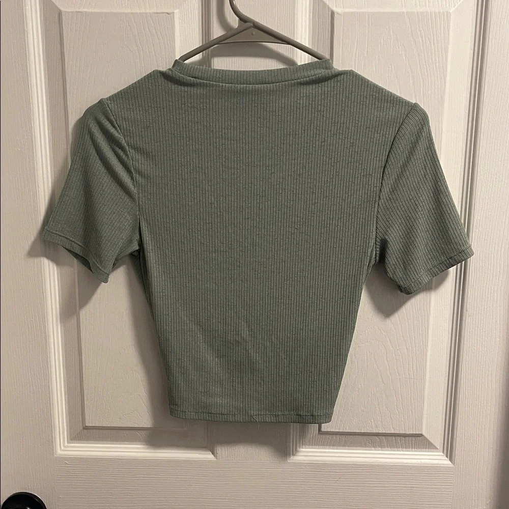 Divided Sage Green Twist Front Crop Top - Picture 3 of 3